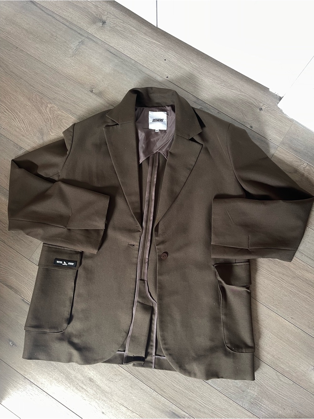 Sisters and seekers chocolate brown oversized blazer
